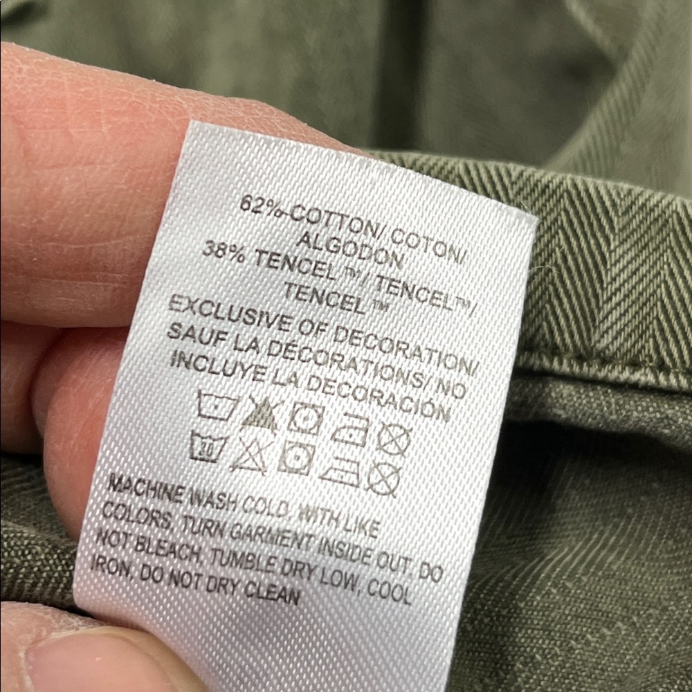 LUCKY BRAND Utility Boho Casual Olive/Army Green 2 Flap Pocket Shirt/Shacket M - Picture 13 of 16